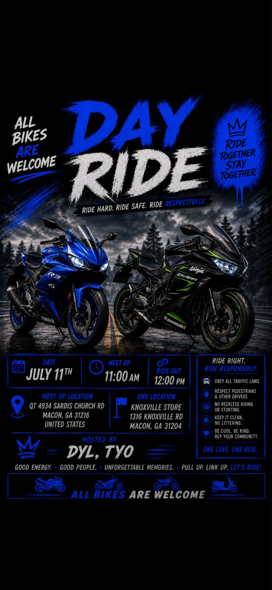 みん  Macon Georgia sportbike and cruiser meetup on Saturday