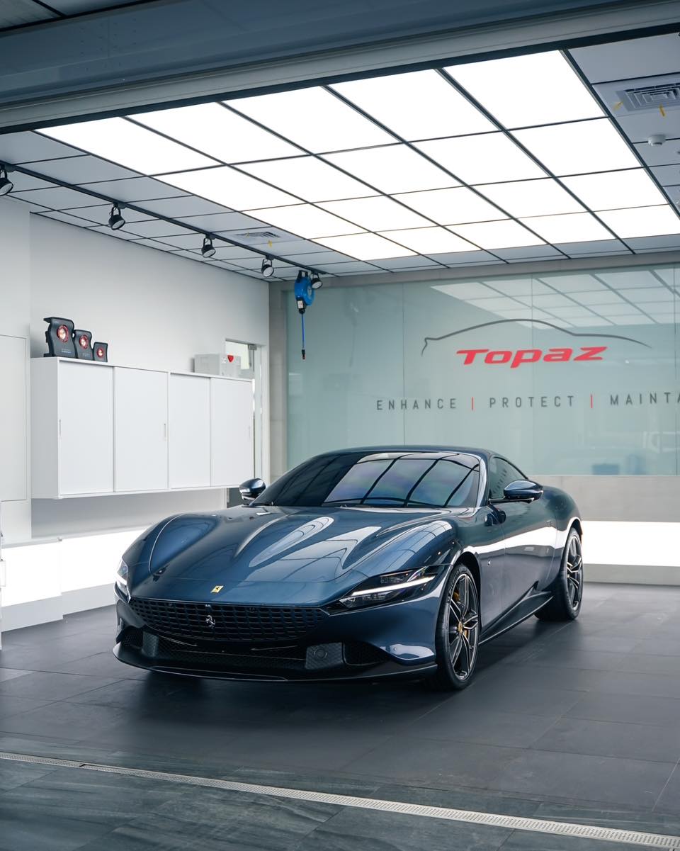 Ferrari Roma Blu Roma... - Topaz Detailing Taiwan 透沛斯車體包膜 | Facebook