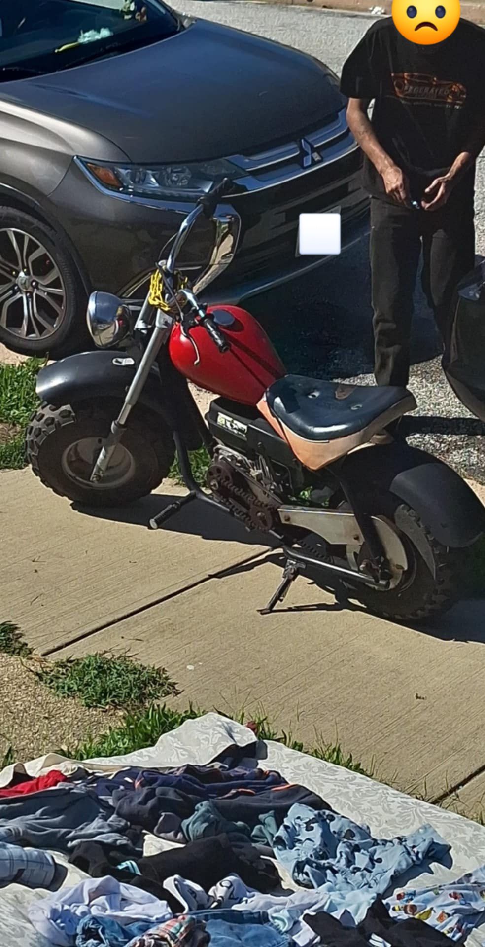 STOLEN FROM WALDORF MARYLAND, CUSTOM MM80 MINI BIKE, STRETCHED