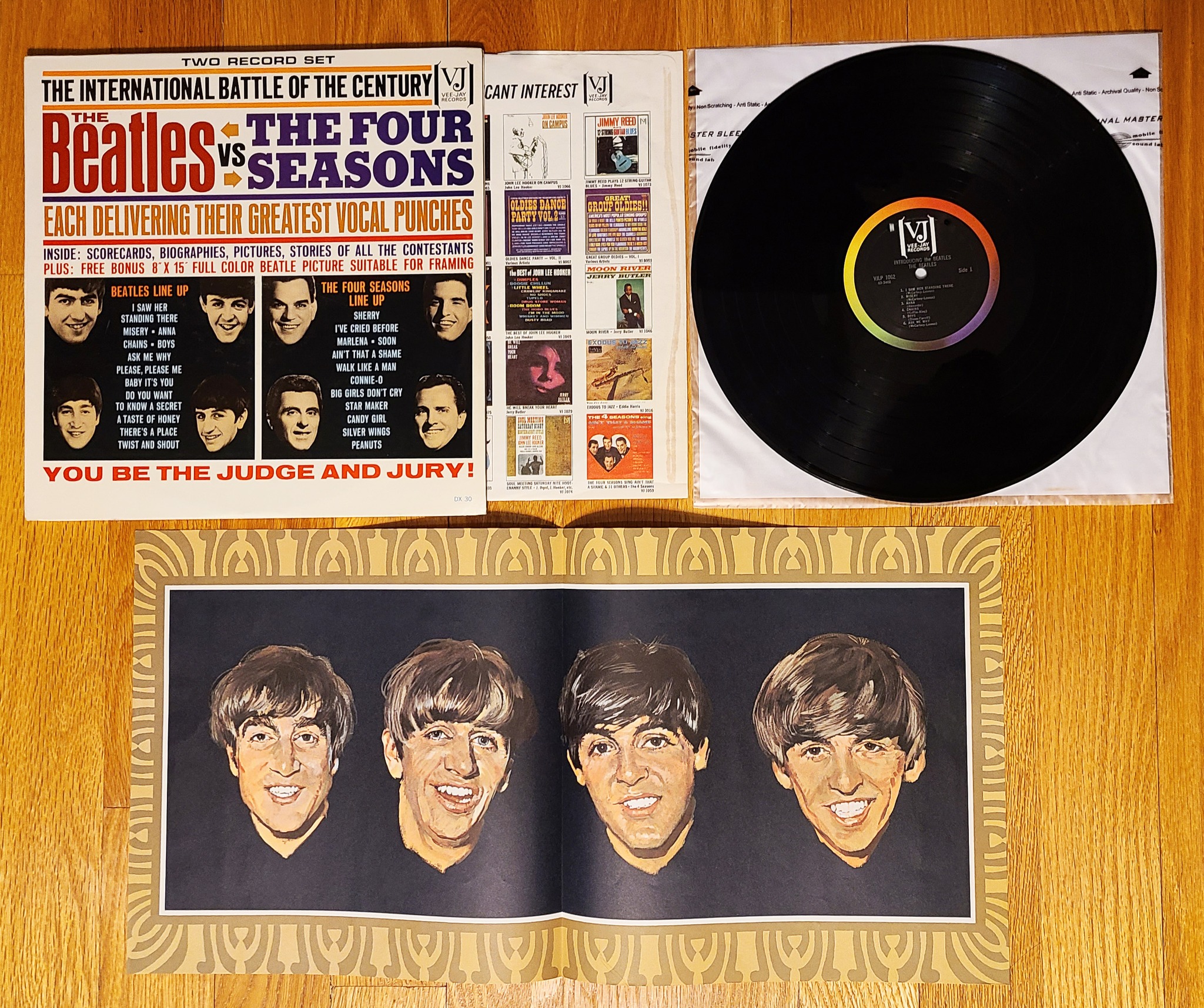 The Beatles vs The Four Seasons 1964 US record with poster
