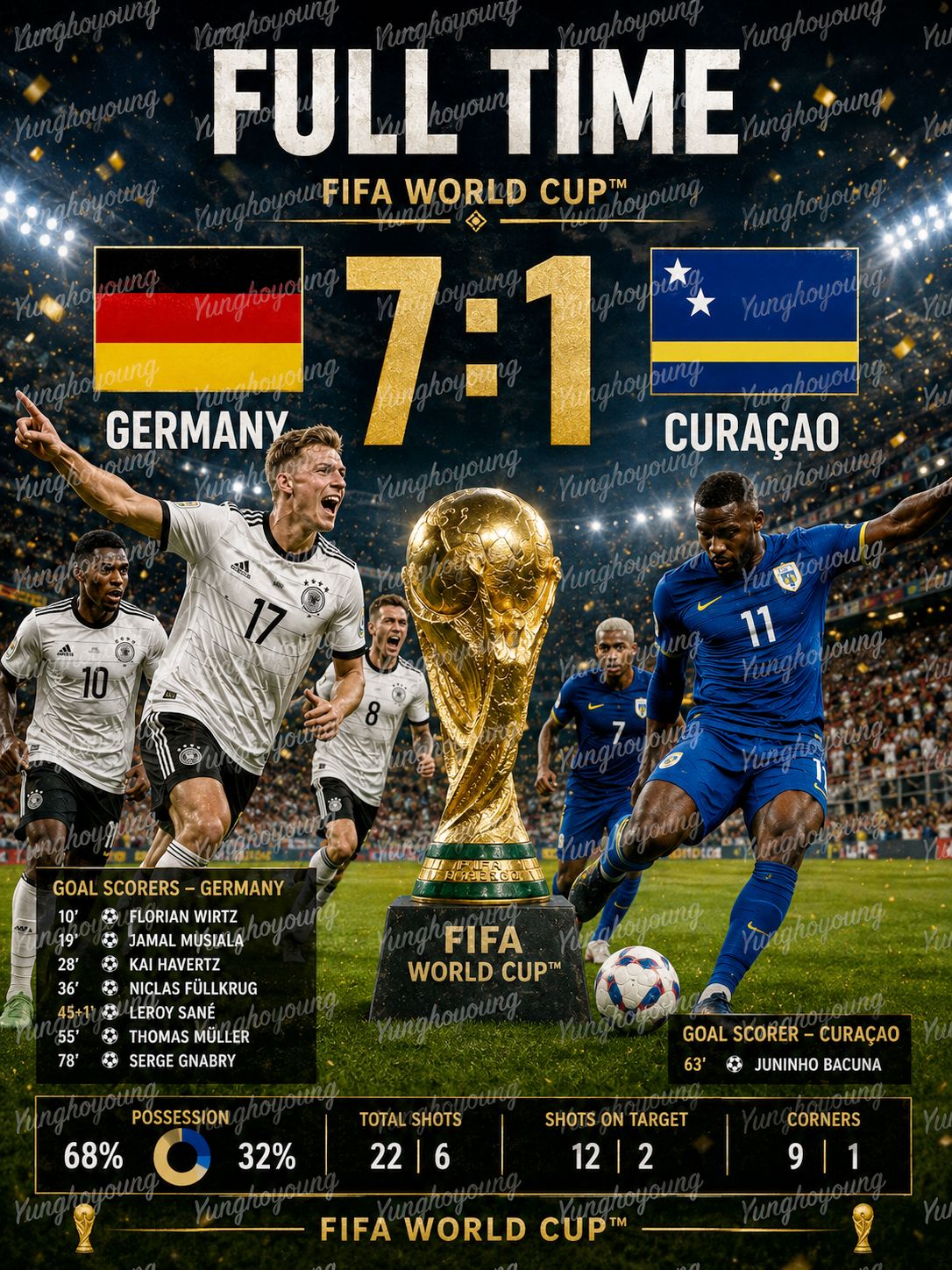 Germany scores 7 against Curacao in FIFA World Cup 2026