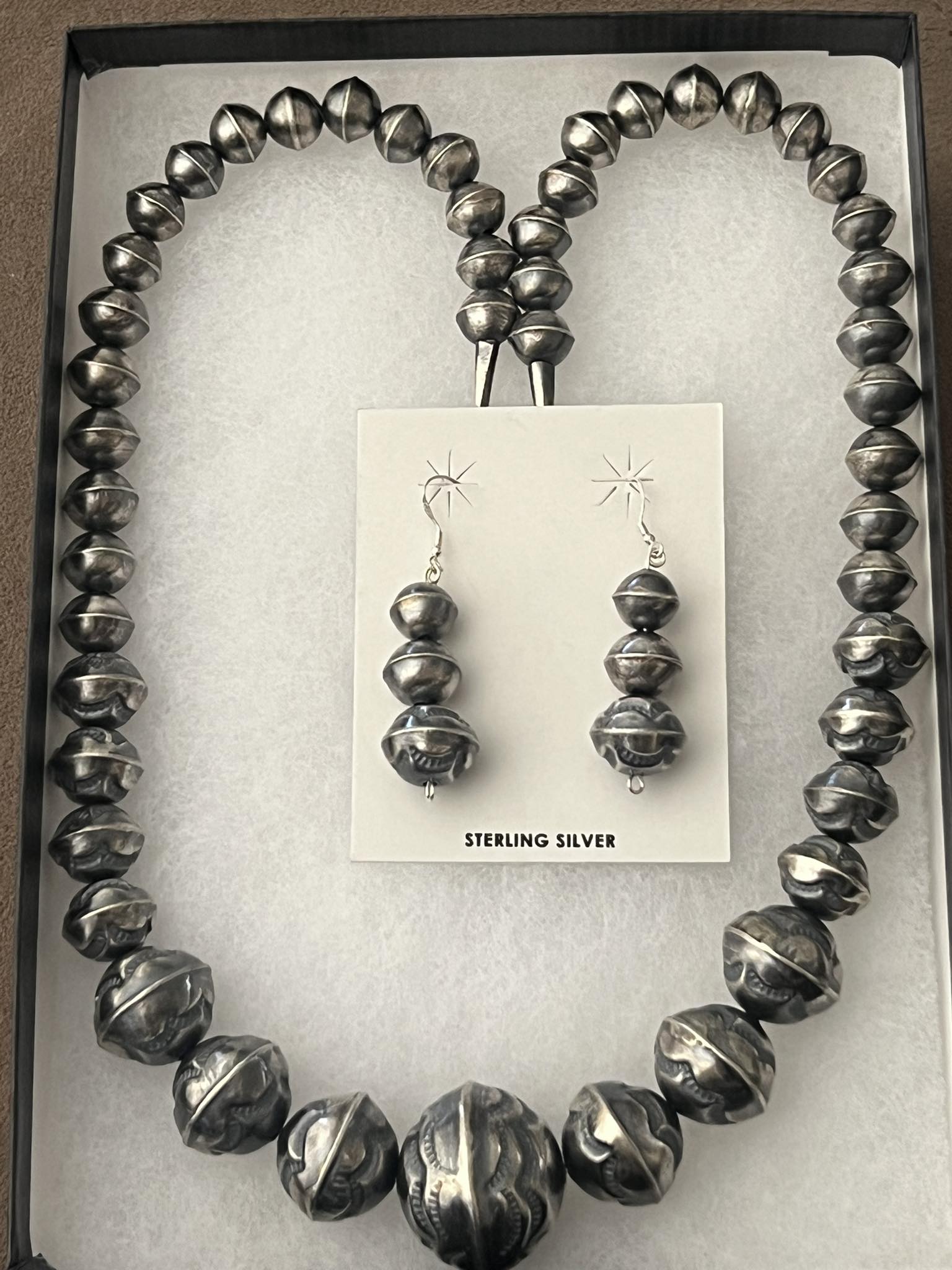 One-of-a-kind statement piece with sterling silver chain