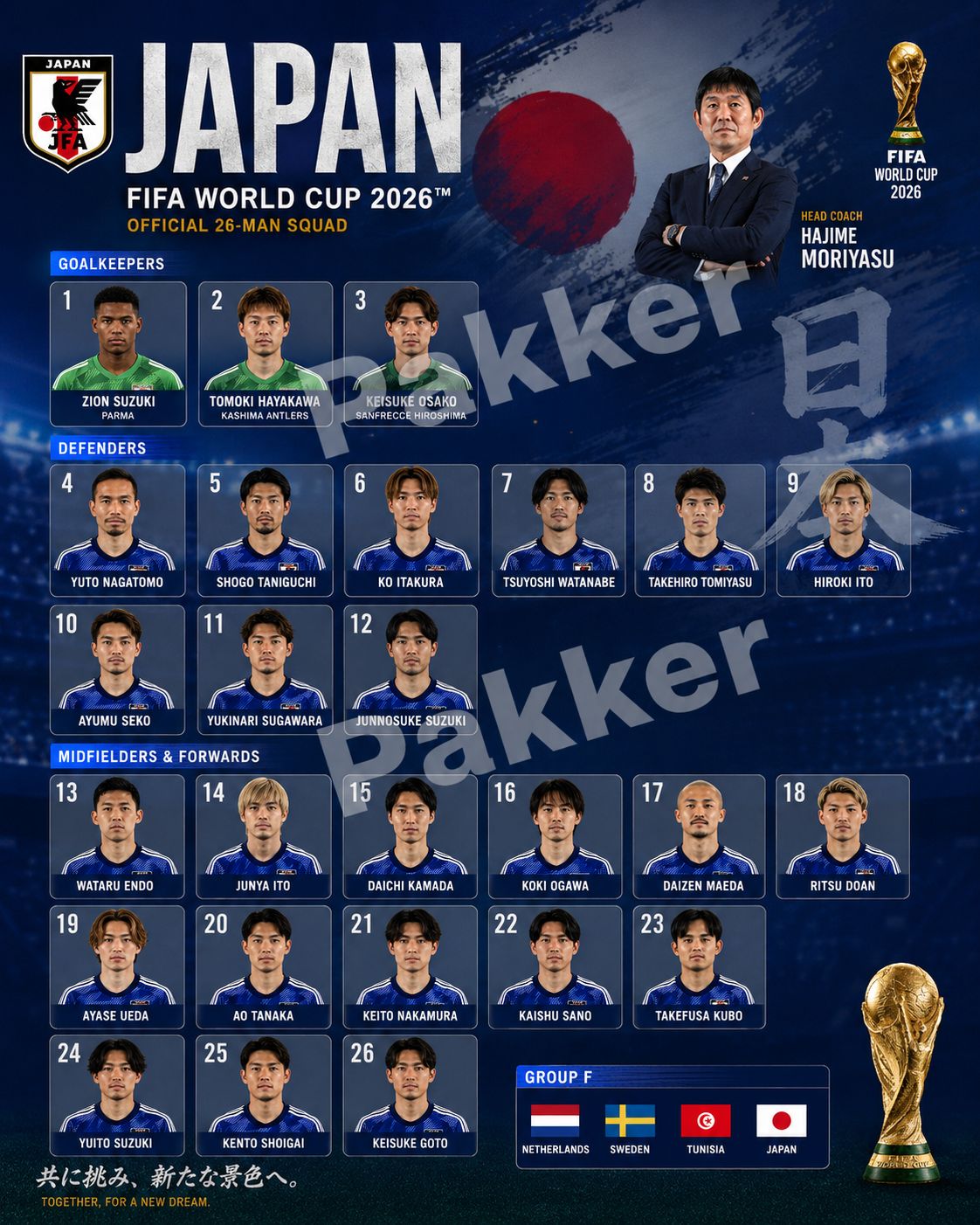 FIFA 2026 日本代表 Japan's official FIFA World Cup 2026 squad announced