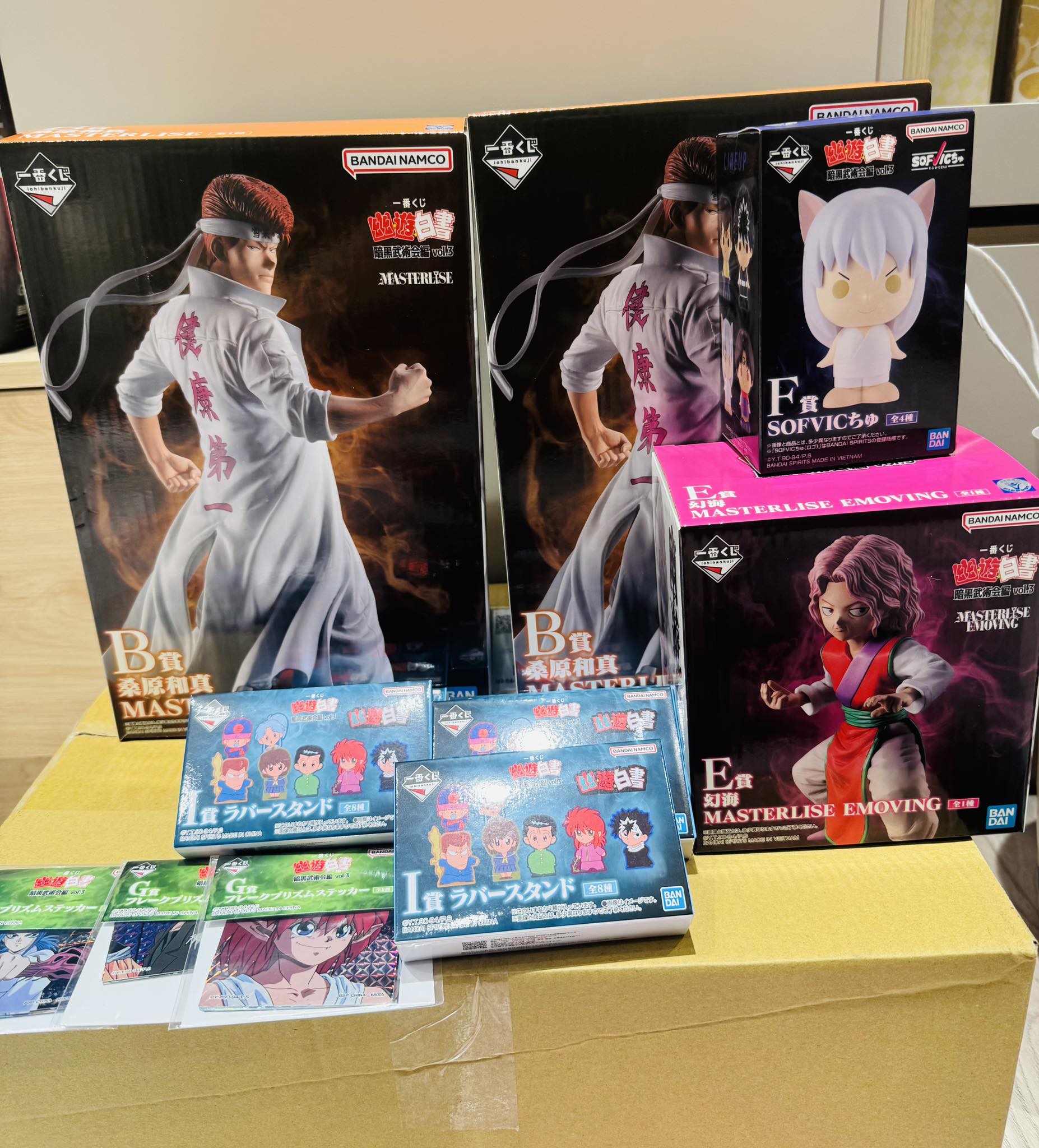 幽遊白書一番賞（日版現貨） B賞桑原（售出） E賞幻海1300元F賞小公仔 