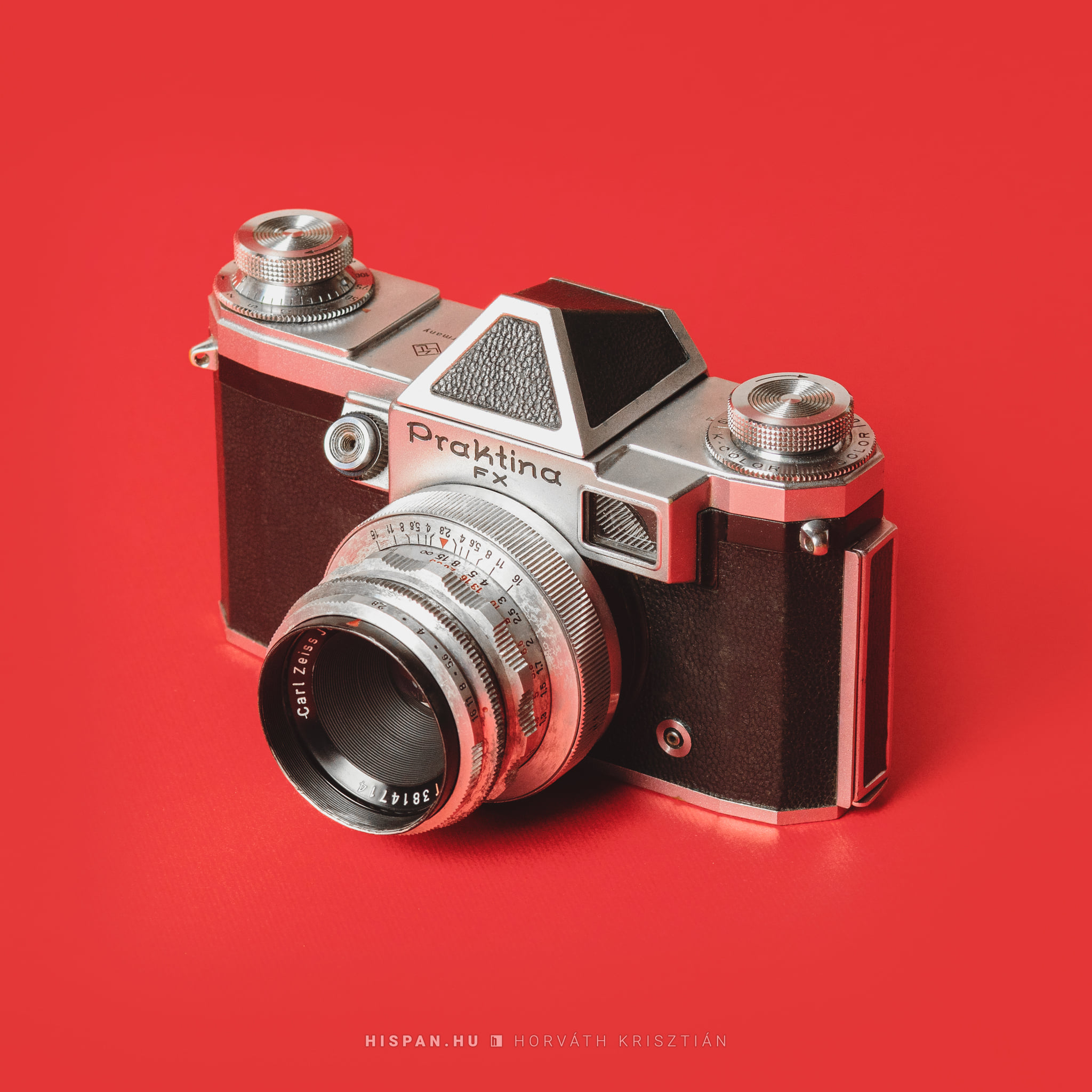 Praktica camera photo with 50mm f 2.8 Tessar lens