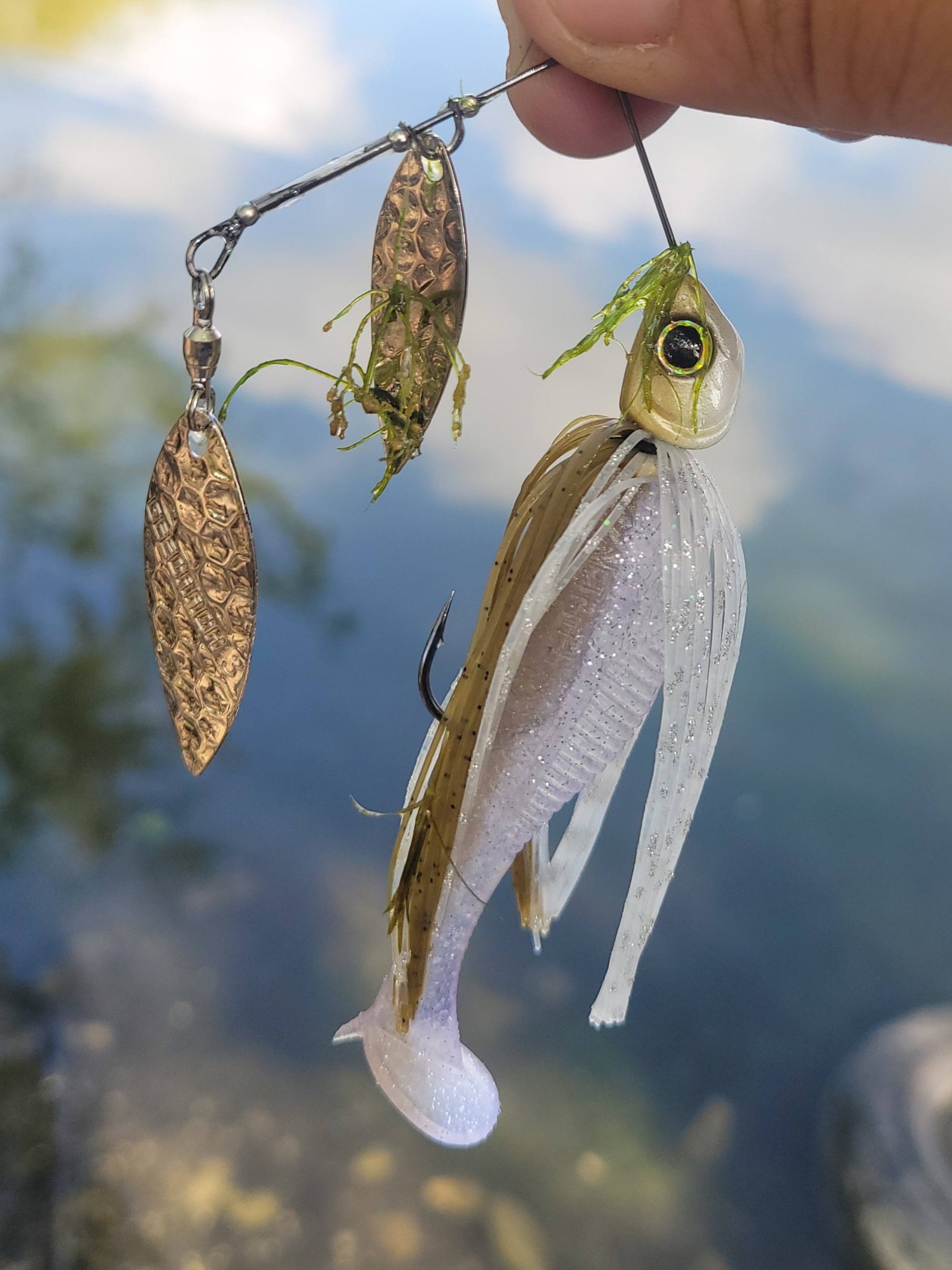 bass fishing spinnerbaits hogg lures H&H Original Spinner Lure #35 (Chart+Chart/White) / Mini H&H Single A long awaited It's Spinnerbait Time by Phil