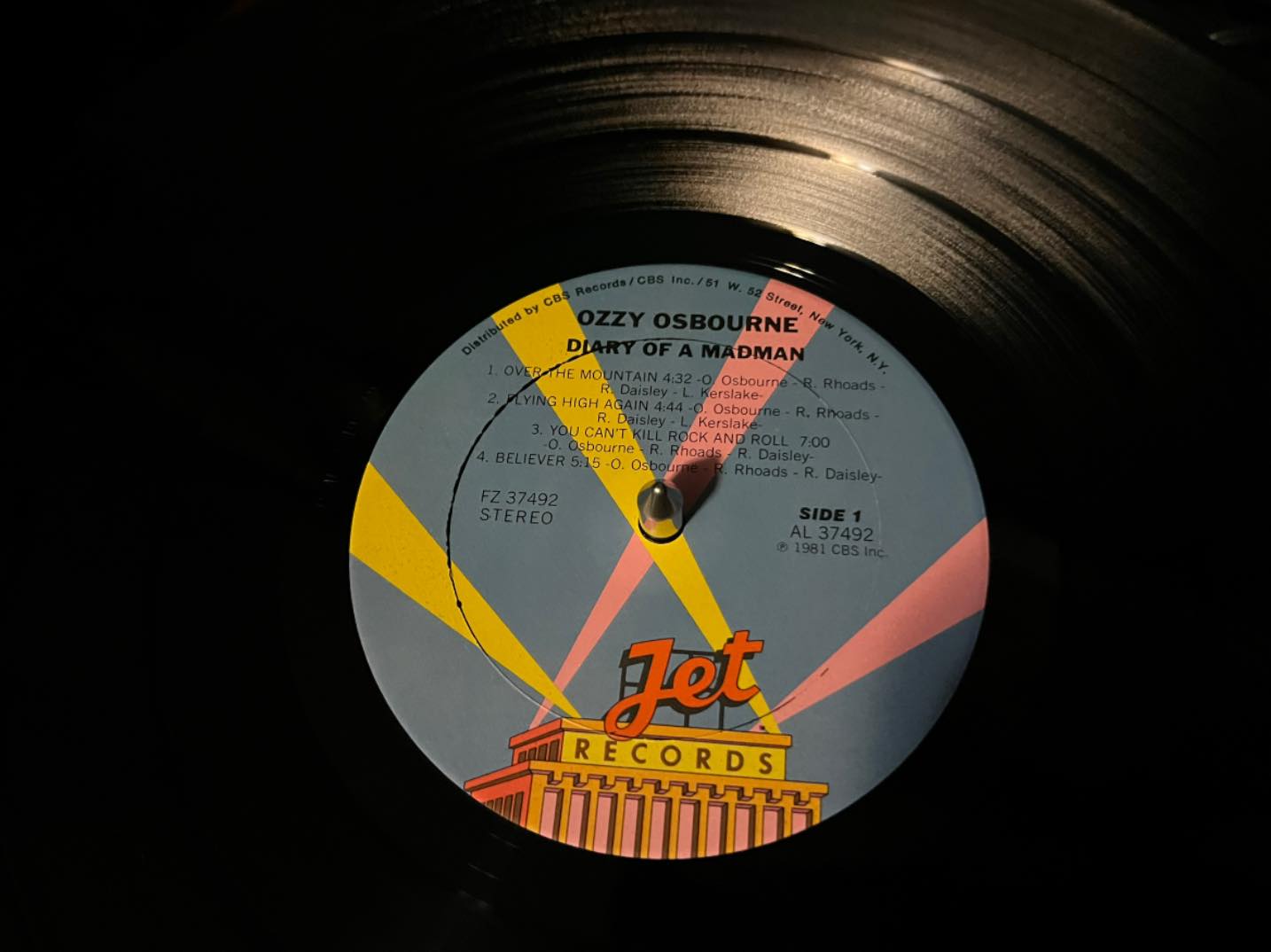 Ozzy Osbourne Diary Of A Madman 1981 Jet Reissue