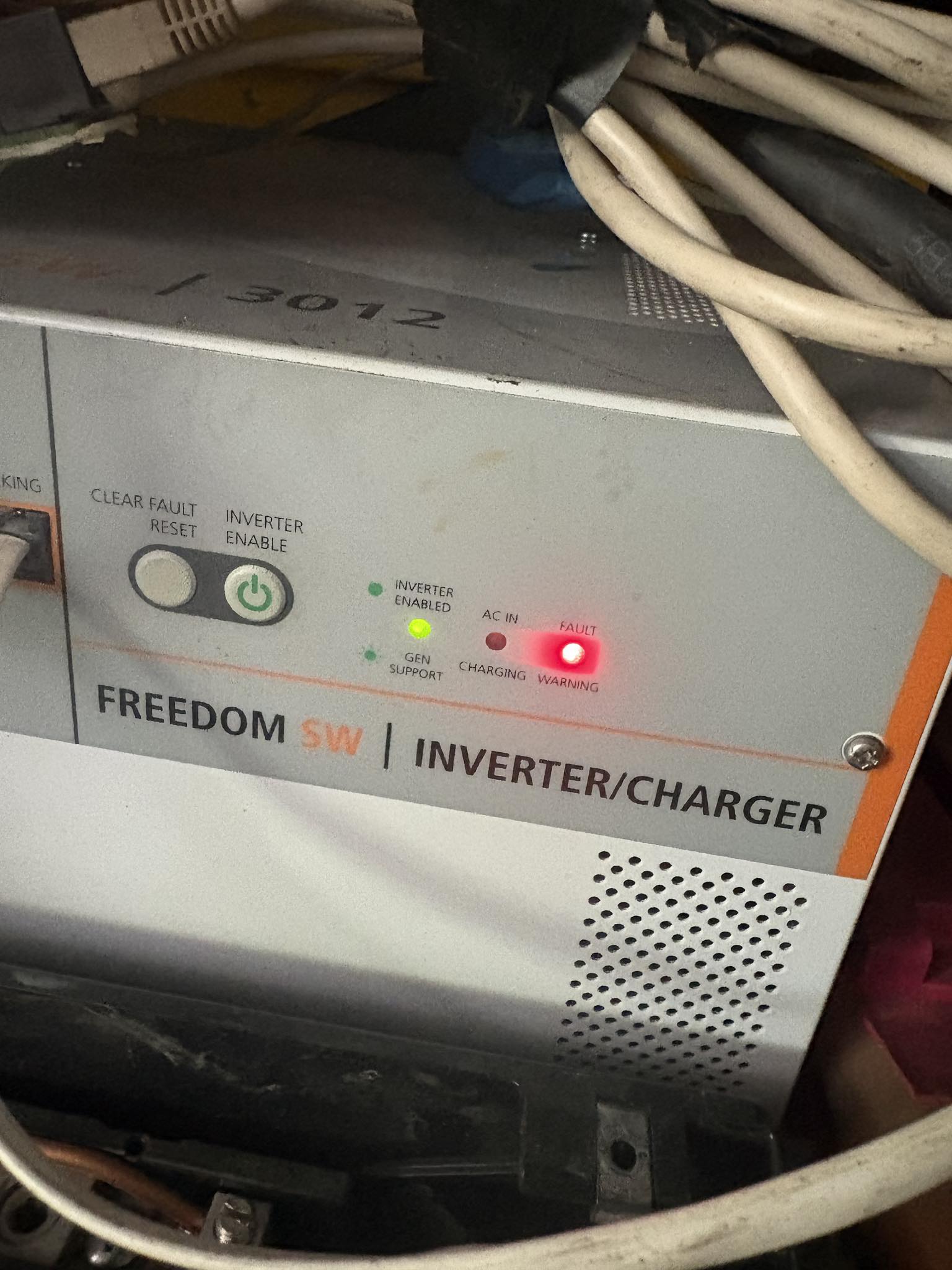Xantrex Freedom 3012 inverter/charger fault after power loss