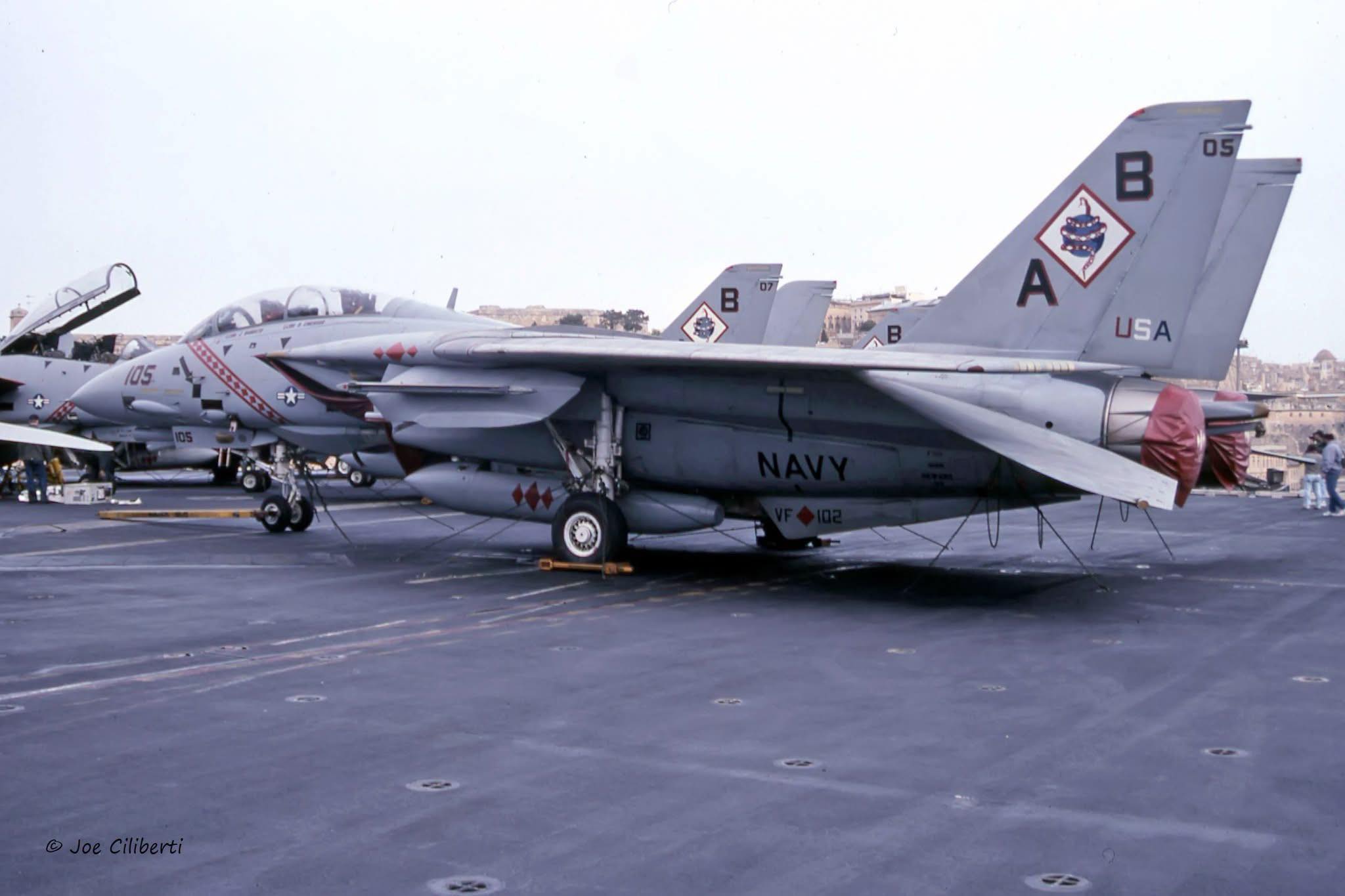 F-14B 162918 VF-103 Jun 26, 2004 Malta Int'l Here seen on the deck