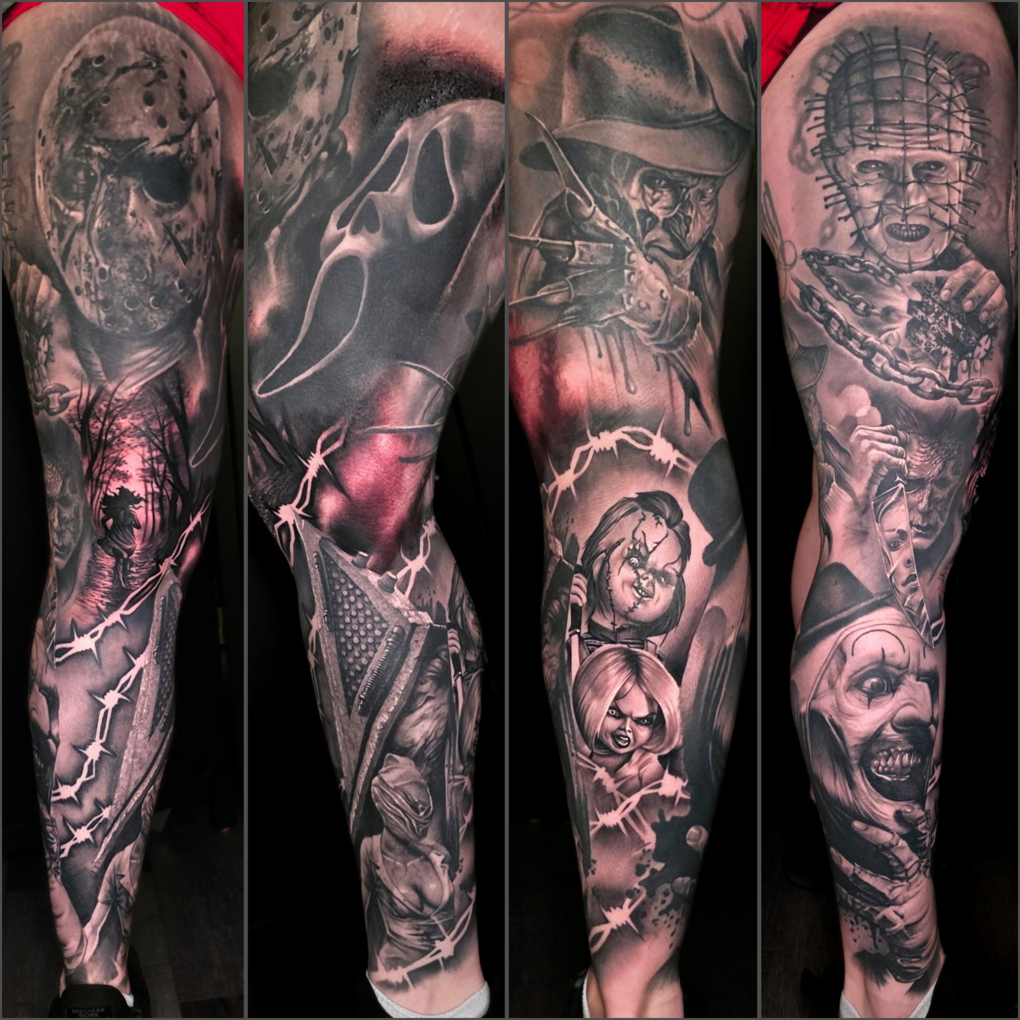 Michigan tattoo artist adds sea otter to client's leg sleeve