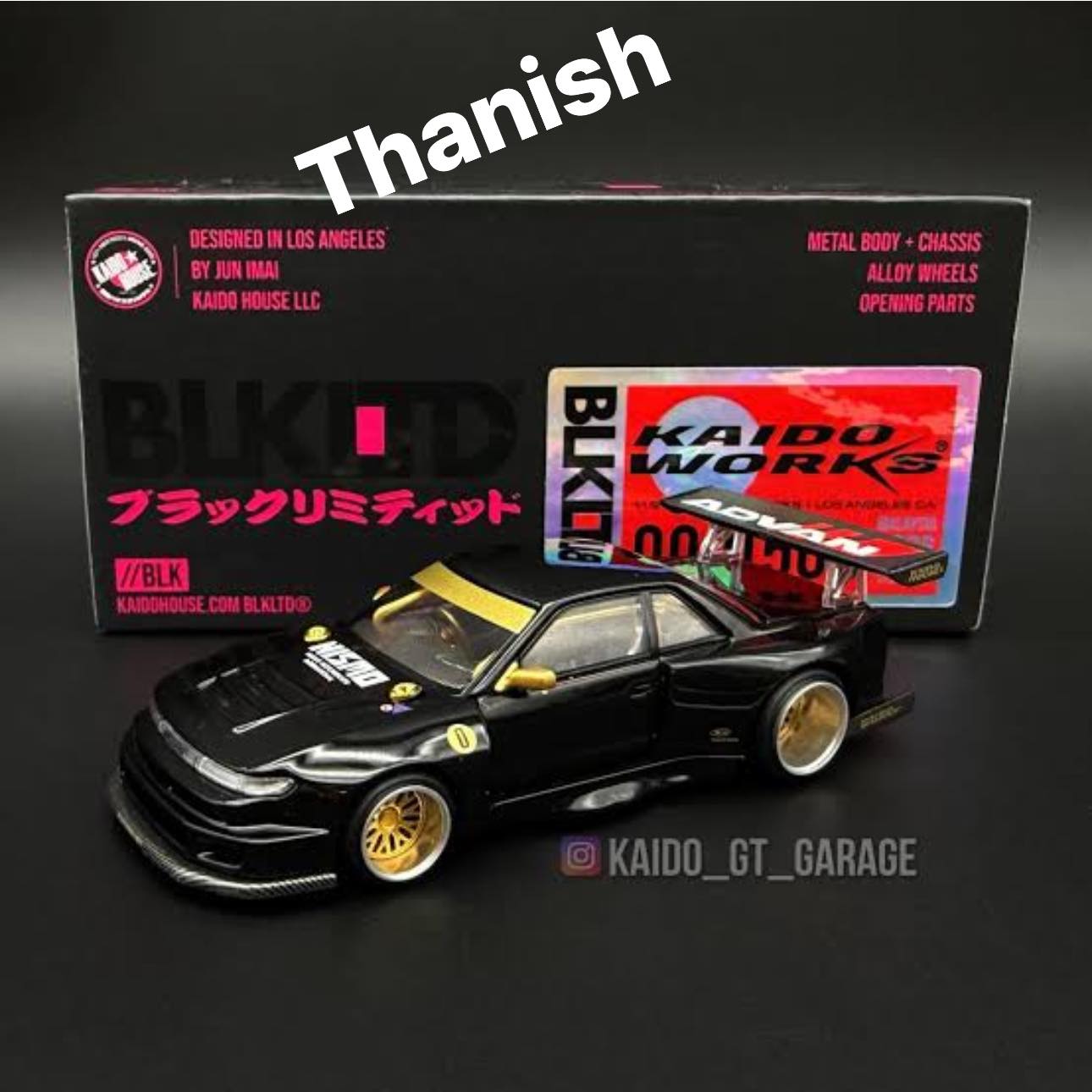 Kaido House Nissan Silvia S13 Blk Ltd diecast car for sale