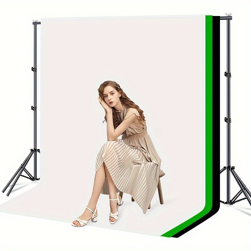 Adjustable Photography Backdrop Stand with Telescopic Rod - Tripods ...