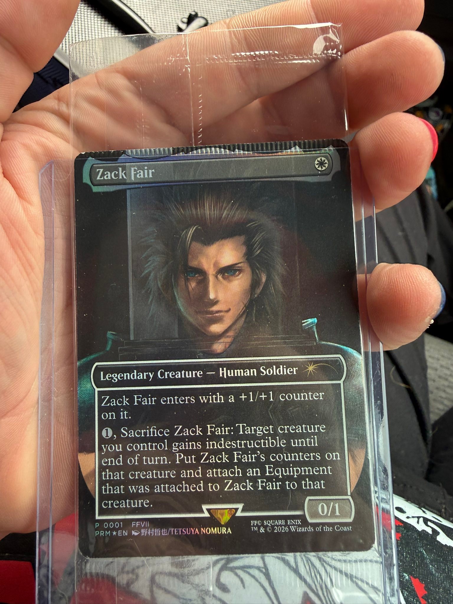 What's the value of a crimped Zack Fair promo card from FF7 Rebirth