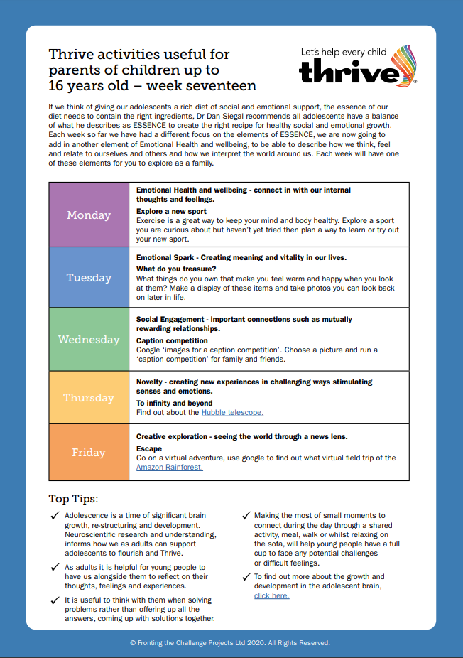 Thrive Approach - Looking for some weekend activity ideas?...