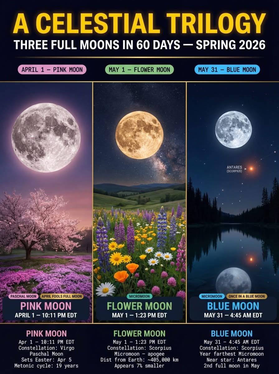 🌕✨ THREE BEAUTIFUL FULL MOONS TO WATCH IN 2026 ✨🌕 The night