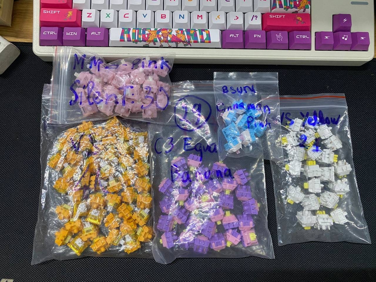 Pass switch cơ MMD Lavender, Cherry Orange, Keygeek Higanbana