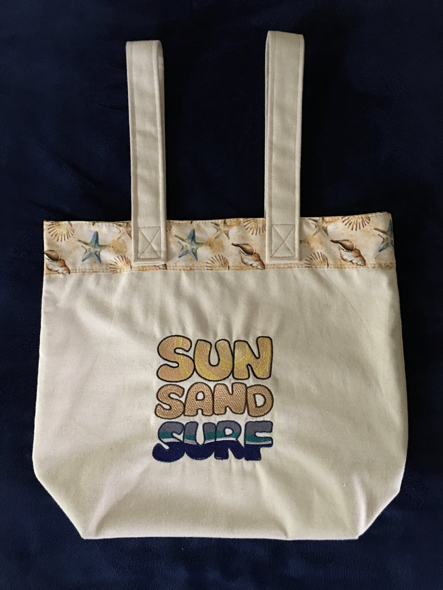 A quick glimpse into the design process of the Sea Sand Sun tote 