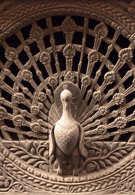 Famous 15th century peacock window in Bhaktapur, Nepal