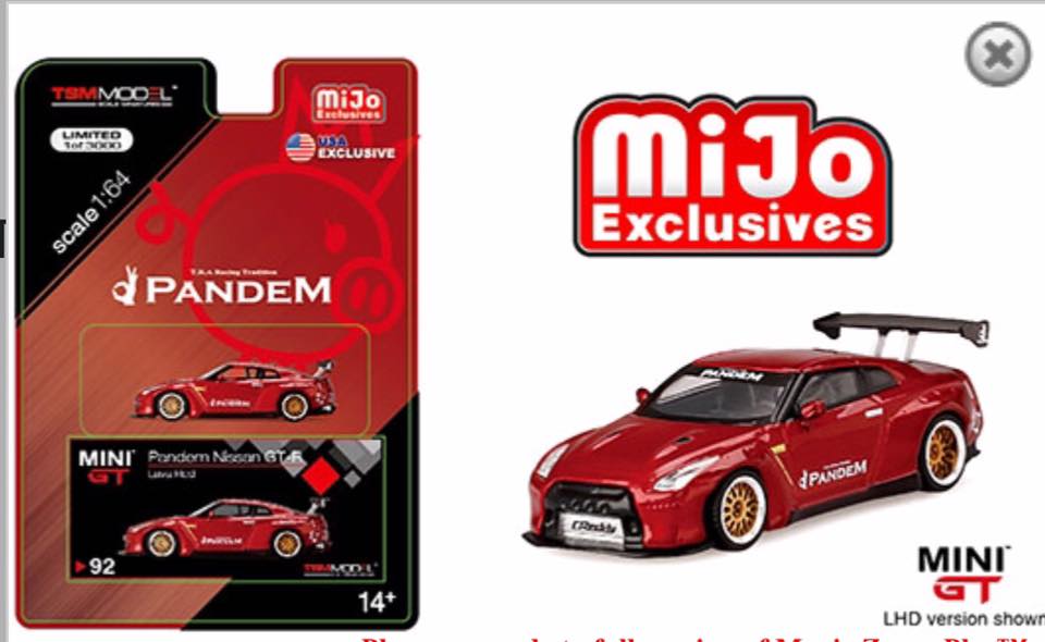 Pre-order. Mini GT 1:64 Pandem Nissan GT-R R35 with GT Wing (Lava
