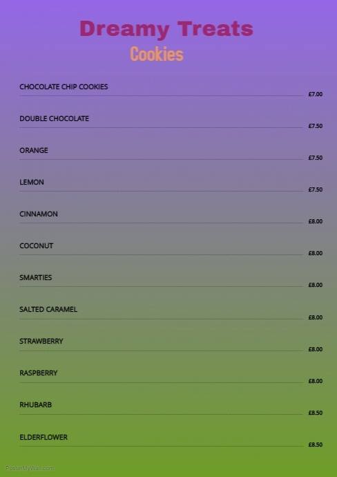 Dreamy Treats - 🍪NEW and UPDATED MENU!🍪 Cookie menu is...