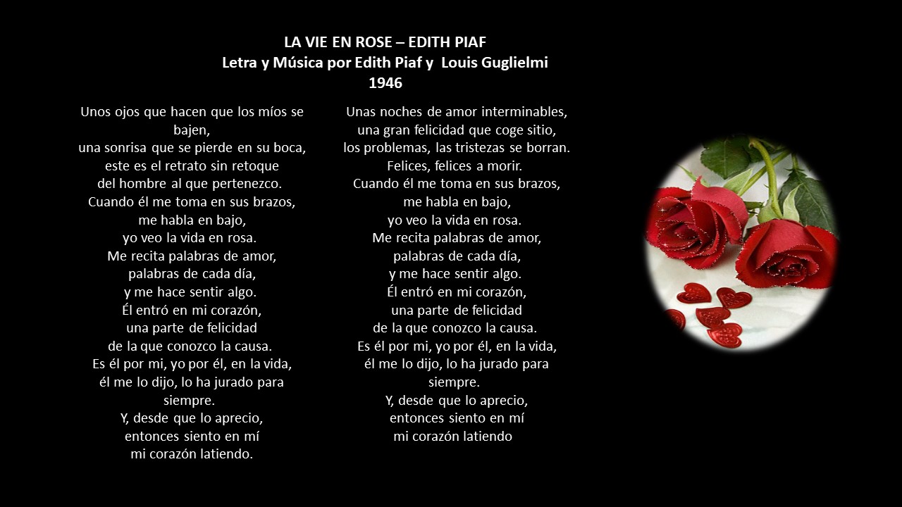 La Vie En La Rose Letra