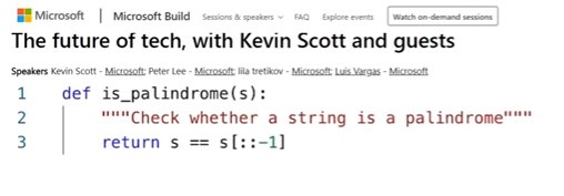 Python Korea | MS Build 2020에서 선보인 인공지능으로 파이썬 코딩하는 장면인데요.
