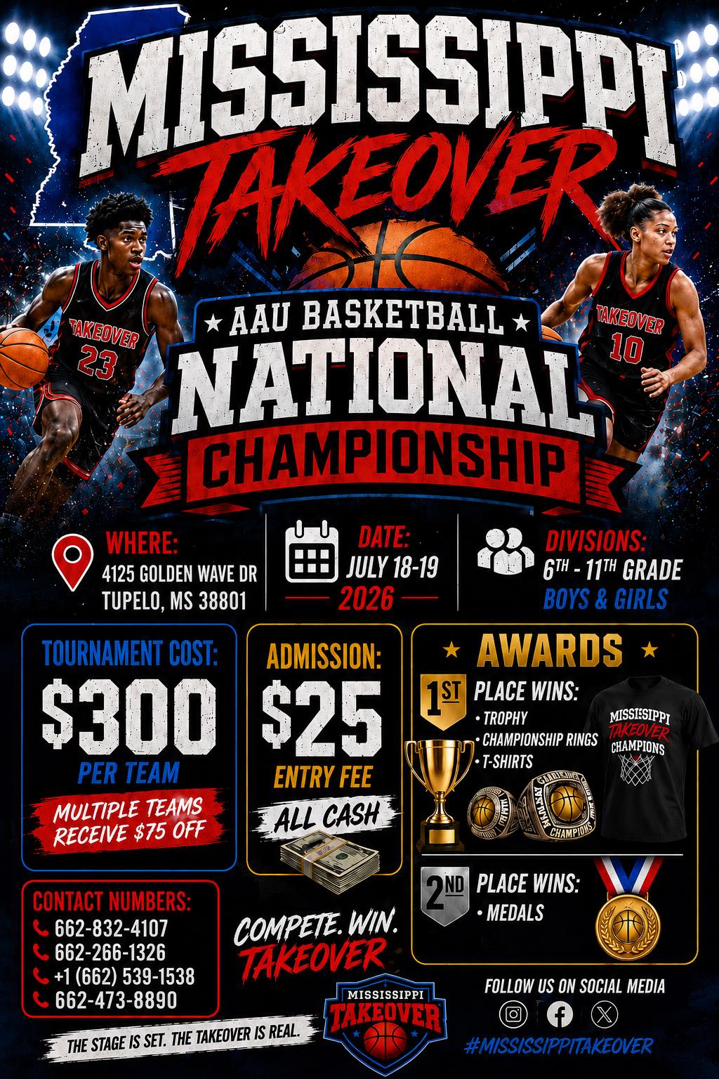 Youth basketball tournament in Oxford, MS on May 2-3, 2026