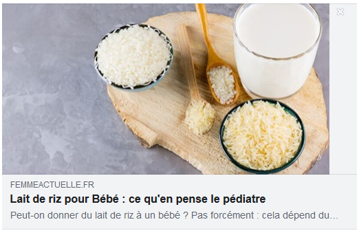 Lait De Riz Pour Bebe Qu En Pense Le Hopitaux Prives Du Hainaut Facebook