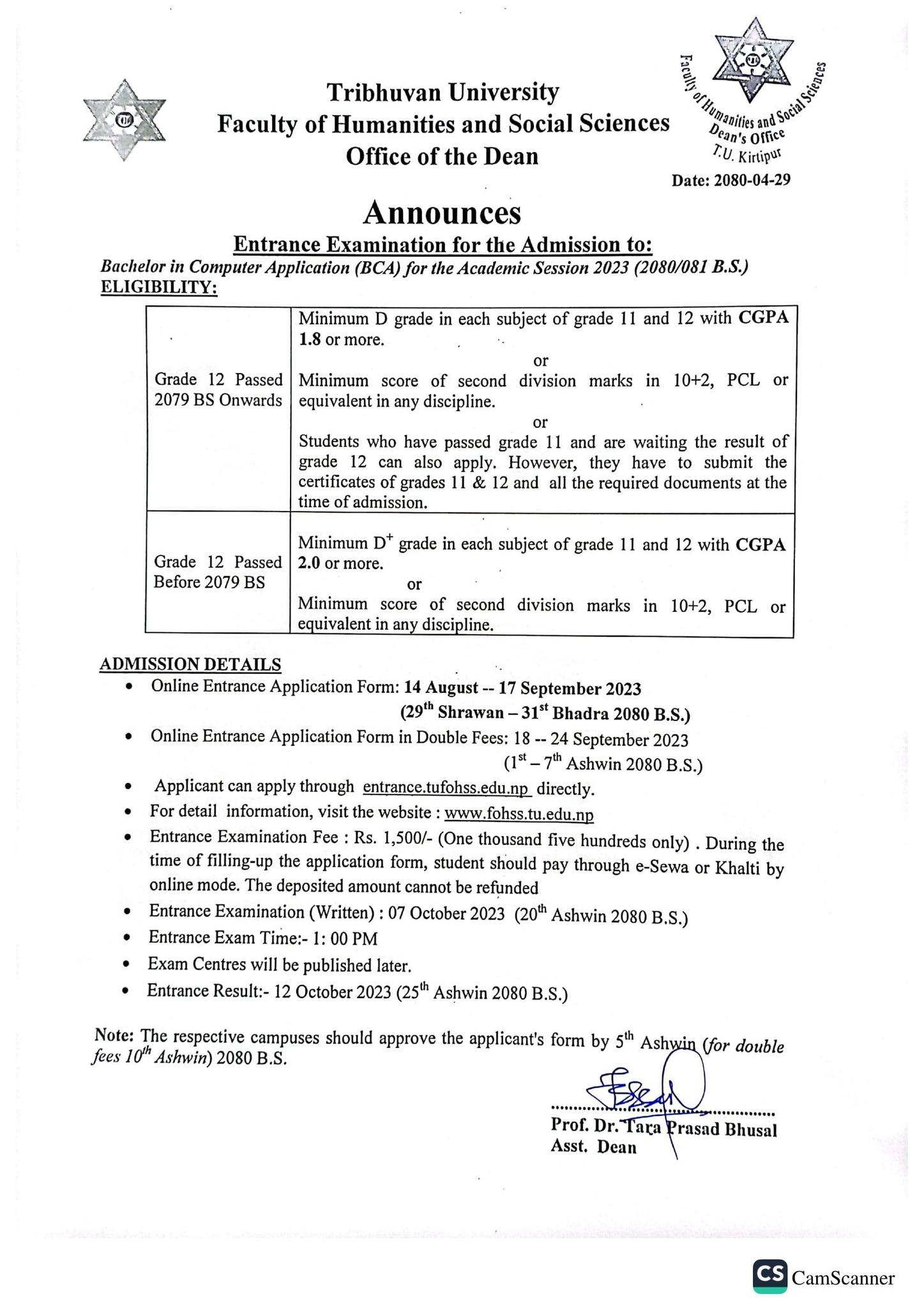 BCA - Bachelor Of Computer Application,TU