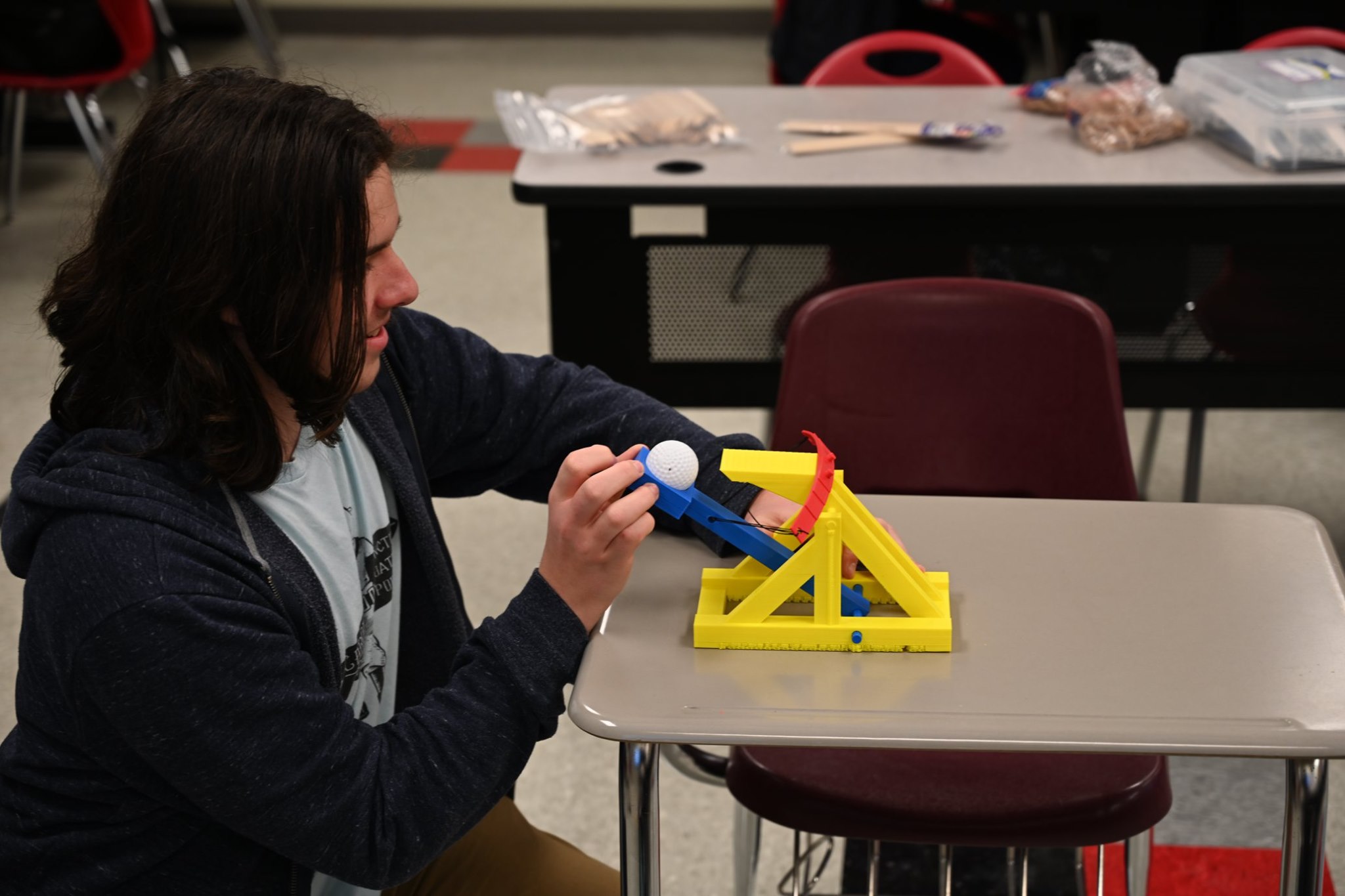Homemade catapults in Mr. Thomas's... - Fox Creek High School