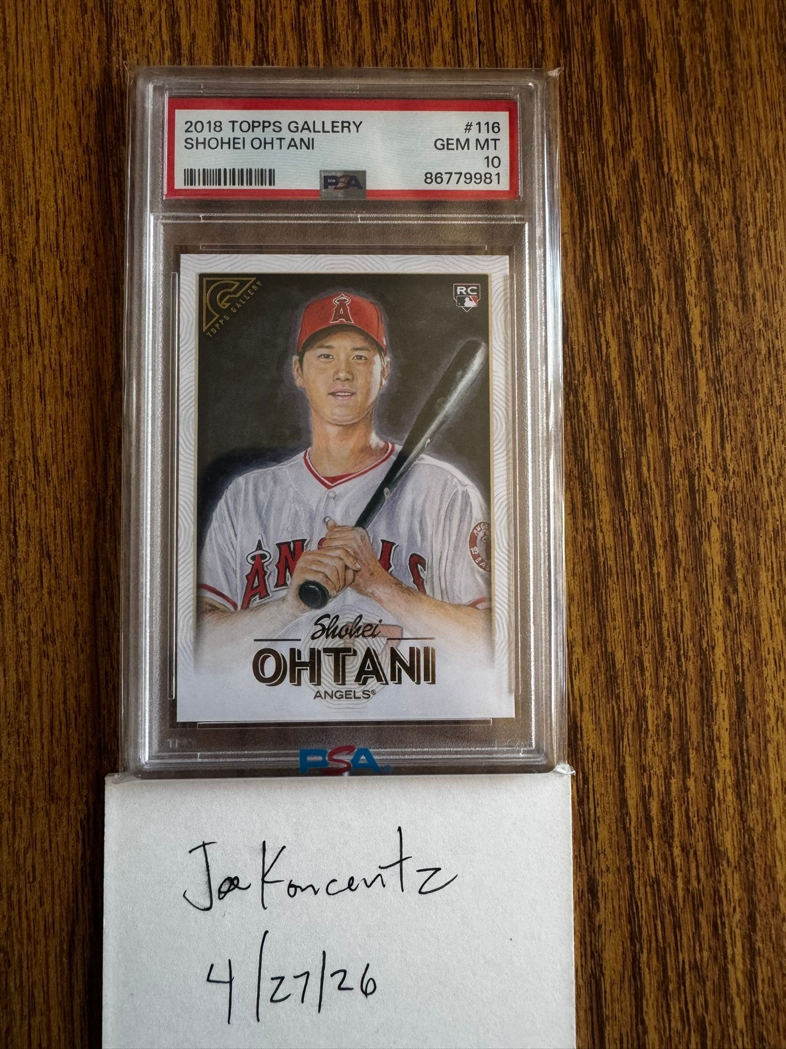For sale 2018 Topps Gallery Shohei Ohtani Rookie Gem Mint PSA 10 