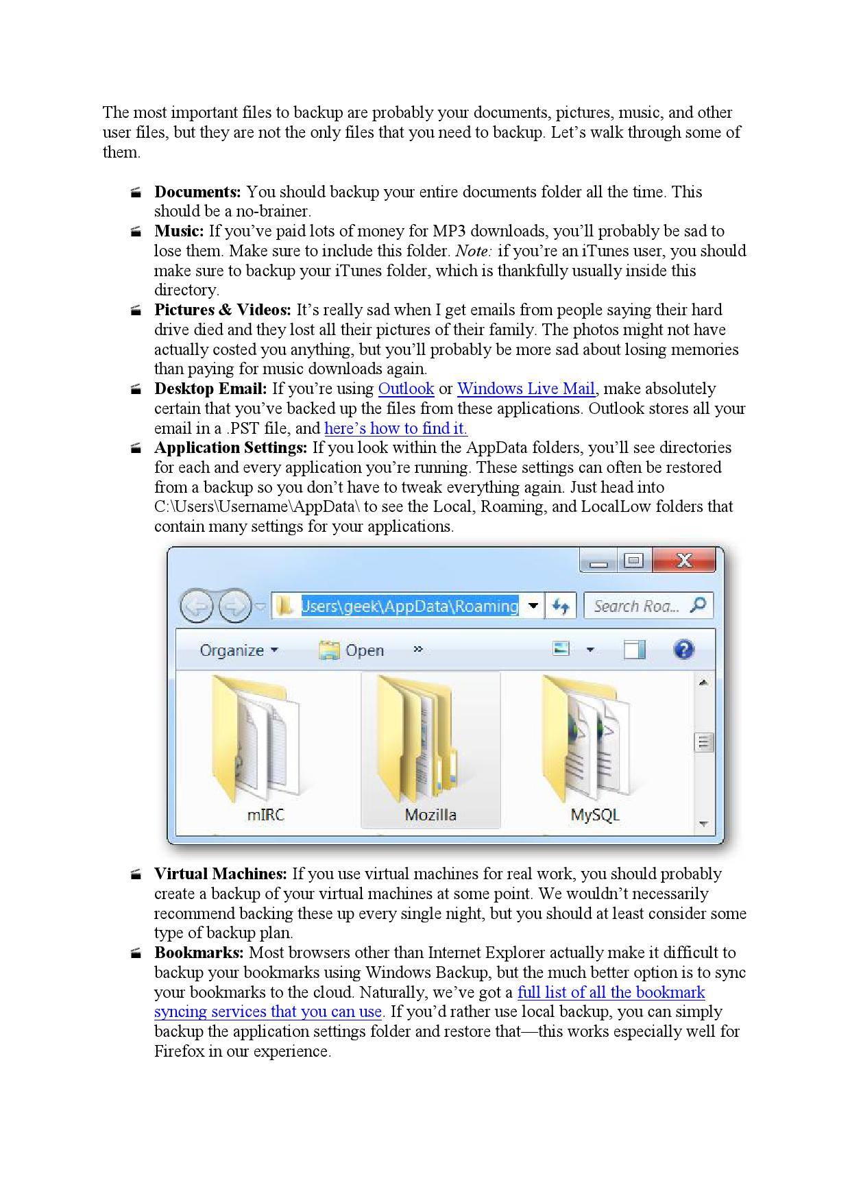 E-Tech Pages - What Files Should You Backup On Your Windows PC