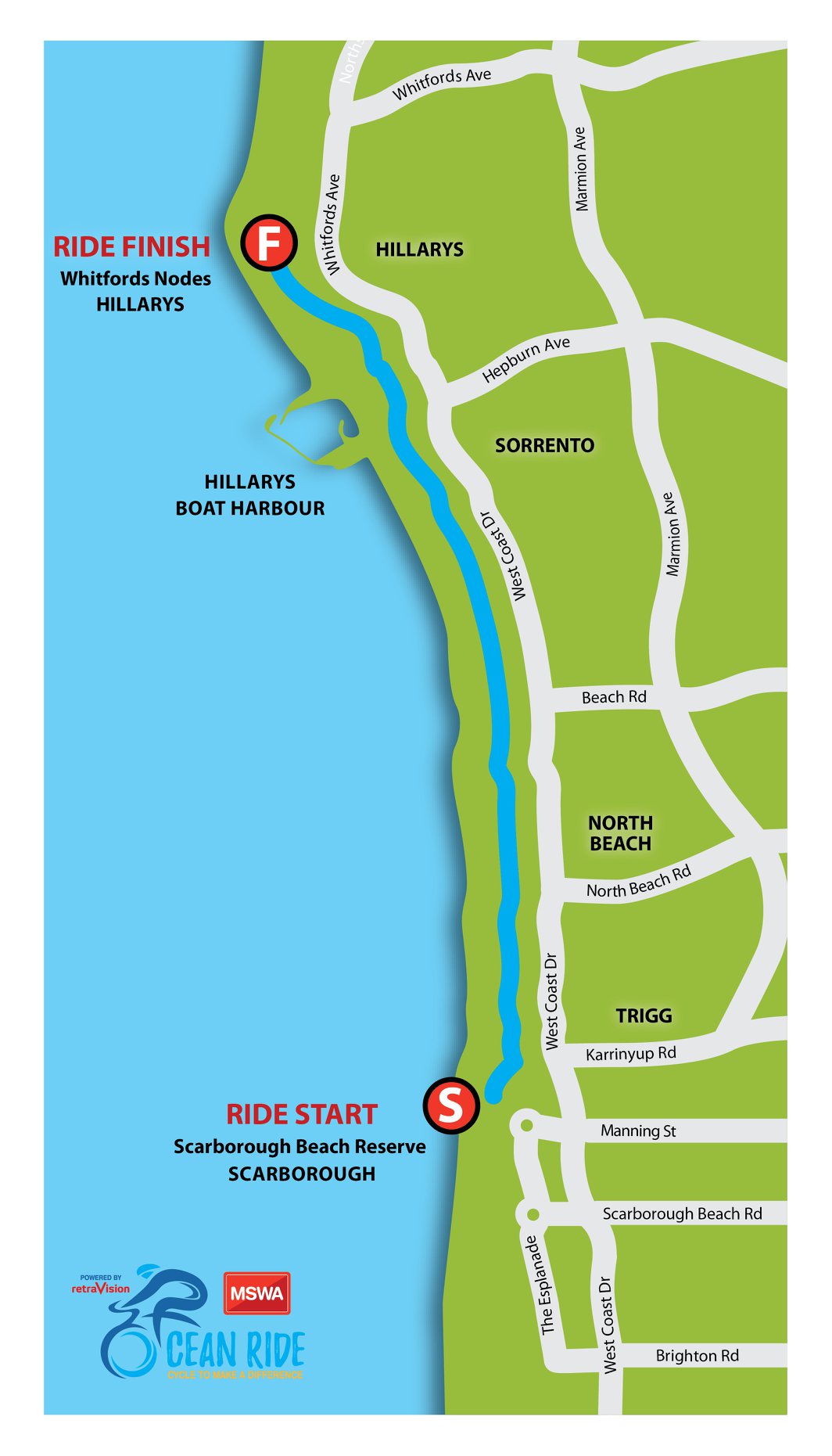 MSWA Ocean Ride - The official course maps for the 2019... | Facebook