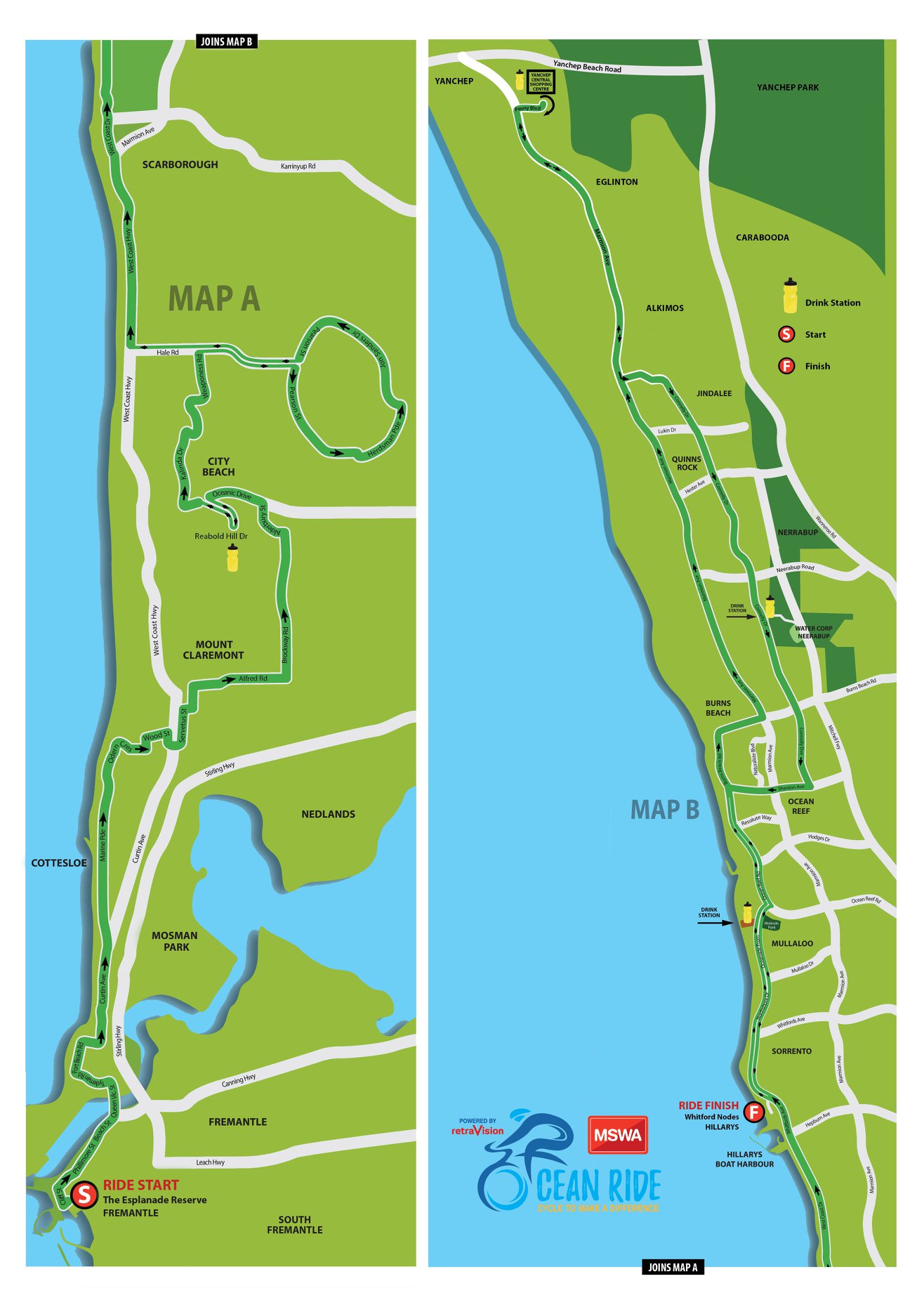 MSWA Ocean Ride - The official course maps for the 2019... | Facebook