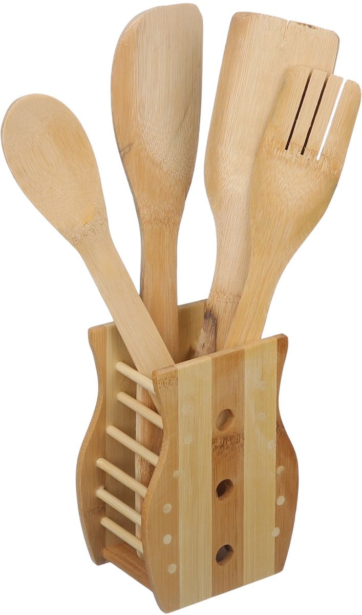 Lot De 5 Cuillères En Bois Personnalisées – Cadeau Fête Des Mères En Bambou Écologique – Ustensiles De Cuisine Gravés Pour Maman