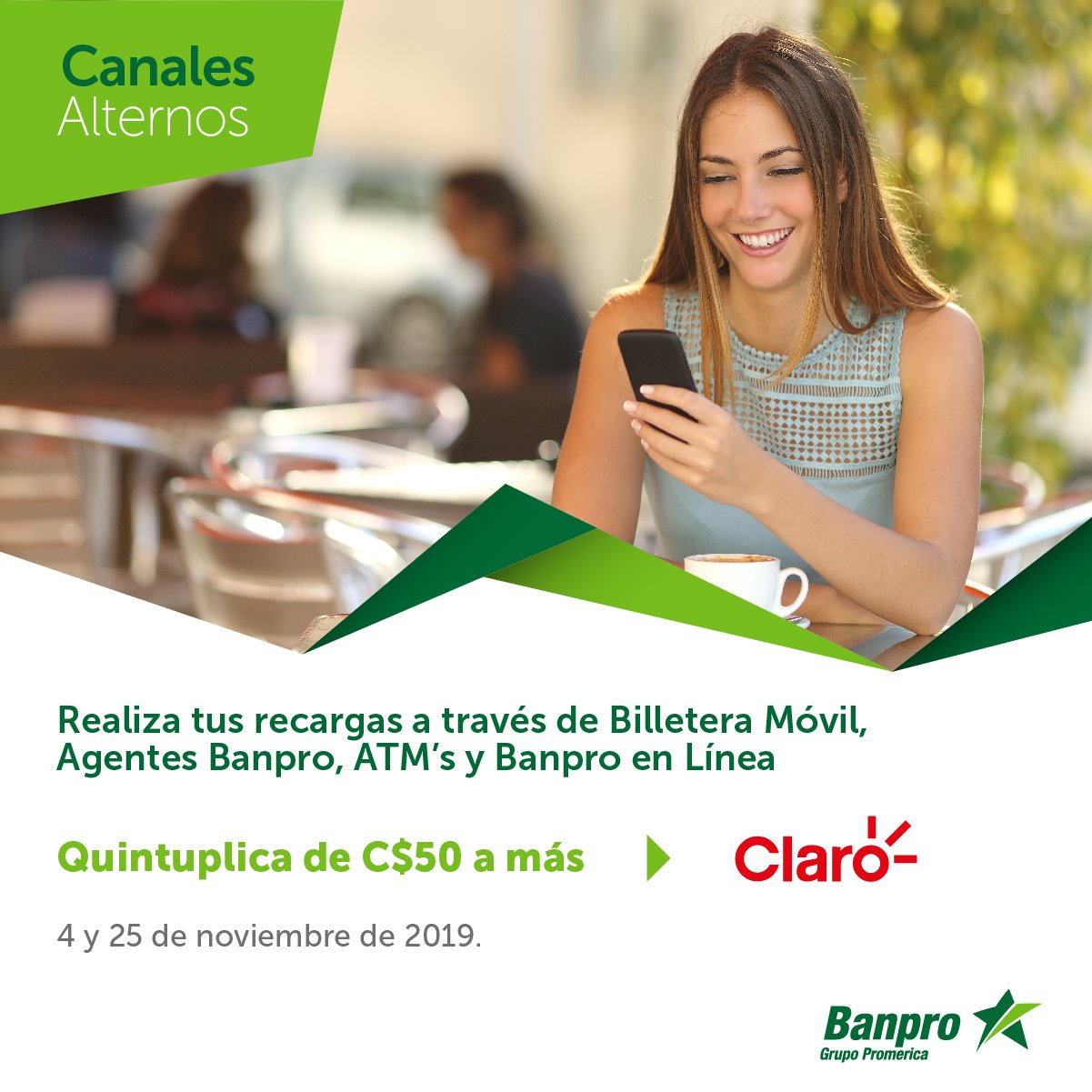 Hoy quintuplica tus recargas Claro de... - Banpro Nicaragua