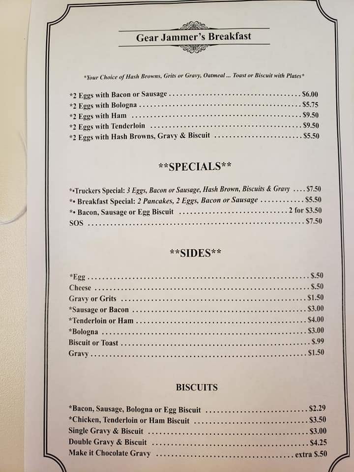 Gear Jammers - Menu for call-in orders! 🥞🥓🍔🍟🥚🍳💚🧡 2566095879