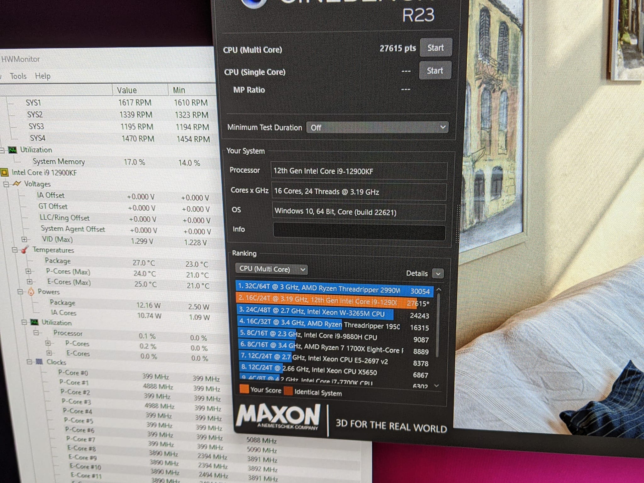 CPU intel core i9-12900KF POSTチェック済