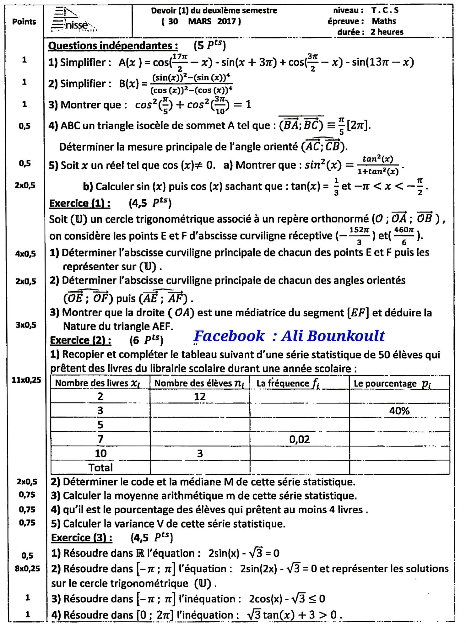 tunisiamaths | Mathématiques Tc.sc Biof | Facebook