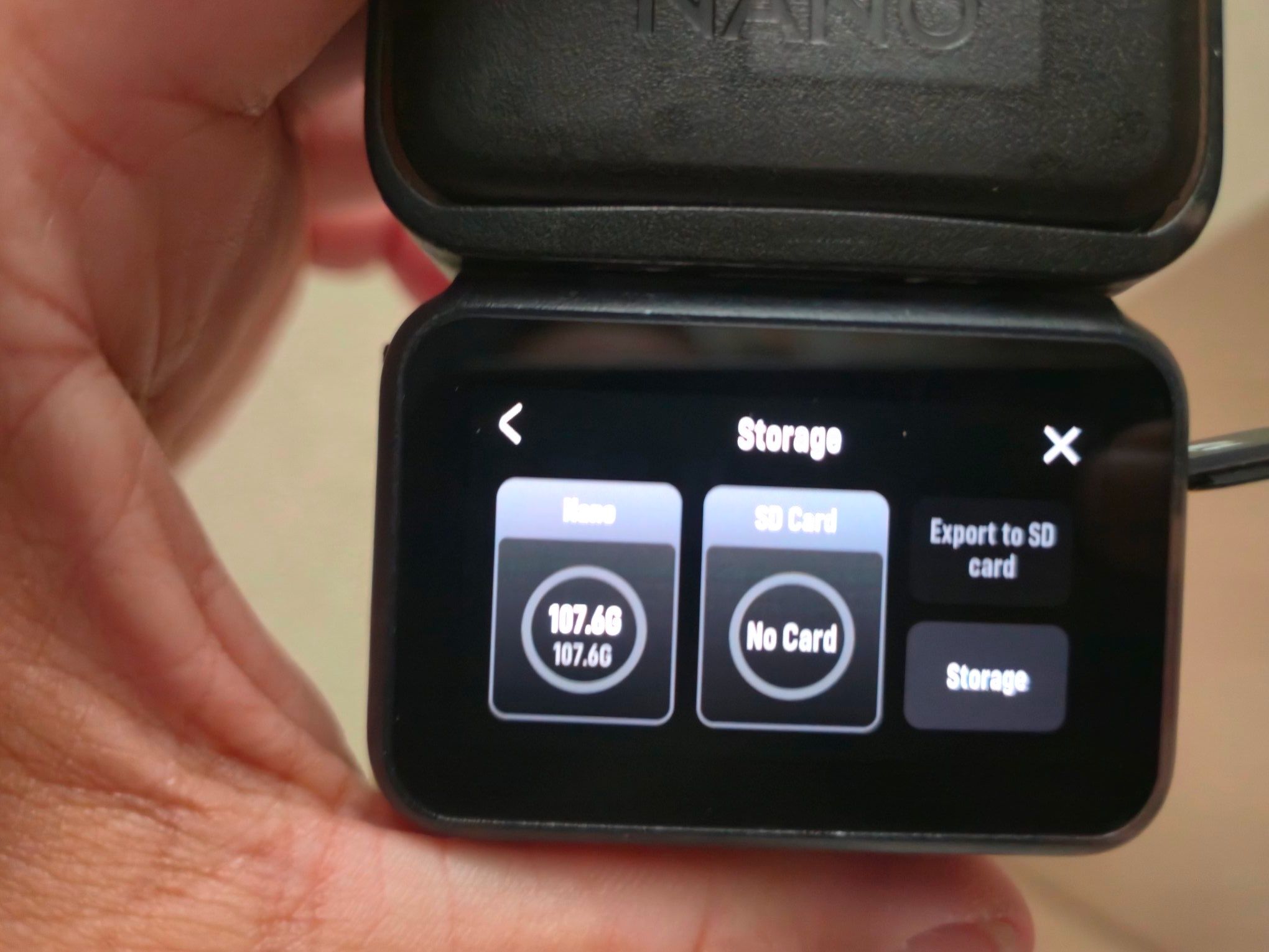 DJI Osmo Nano storage capacity and micro SD card recommendations