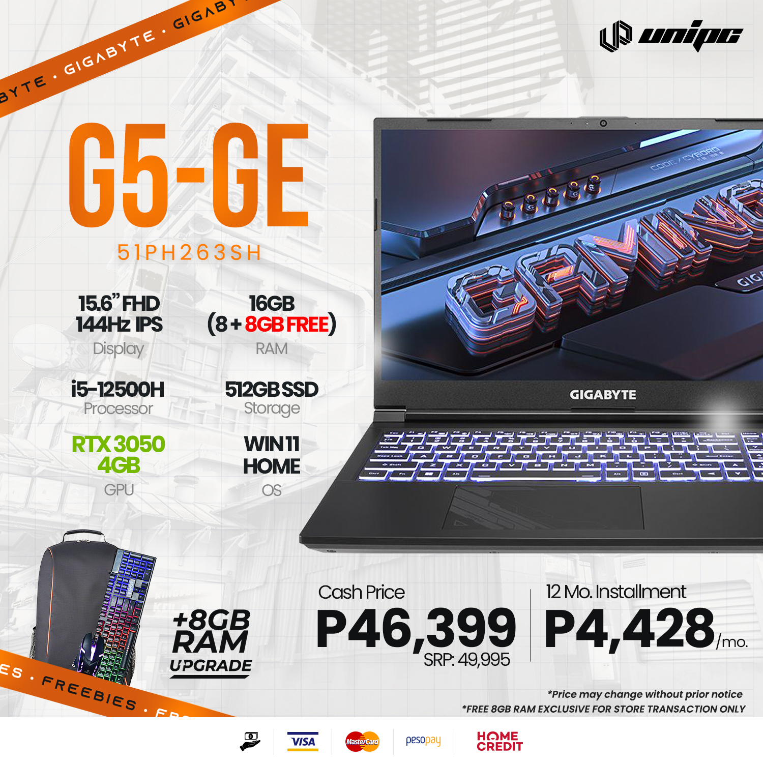 UniPC Cebu - i5 12th Gen with a FREE 8GB RAM, the Gigabyte... | Facebook
