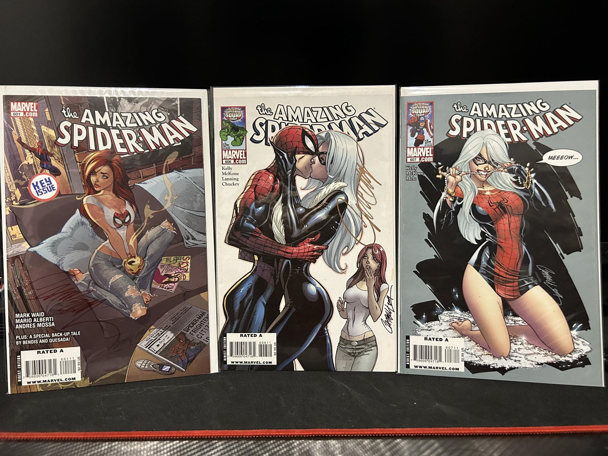 Signed Amazing Spider-Man Comics by Campbell and Waid