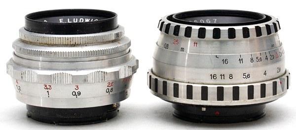 E. Ludwig Meritar 2.9/50mm vs Konica AR 40mm 1.8 lens comparison