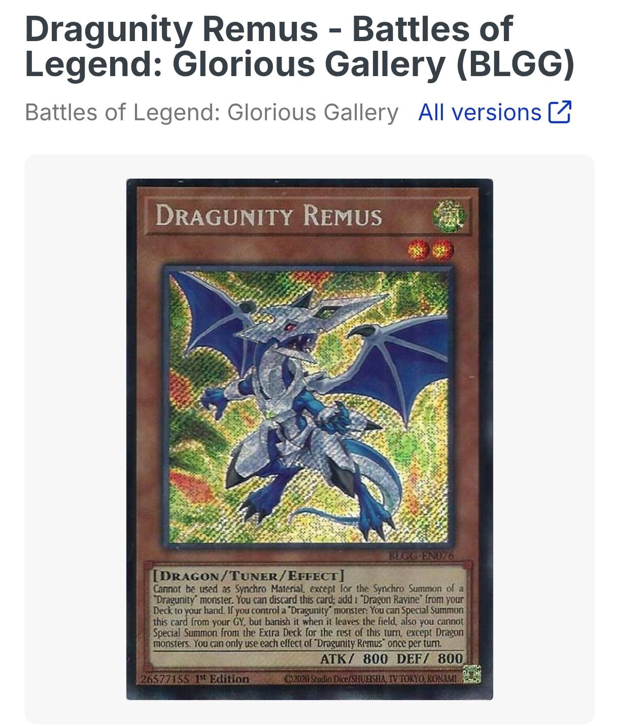 Dragunity Lord Georgius and other Battles of Legends cards for 