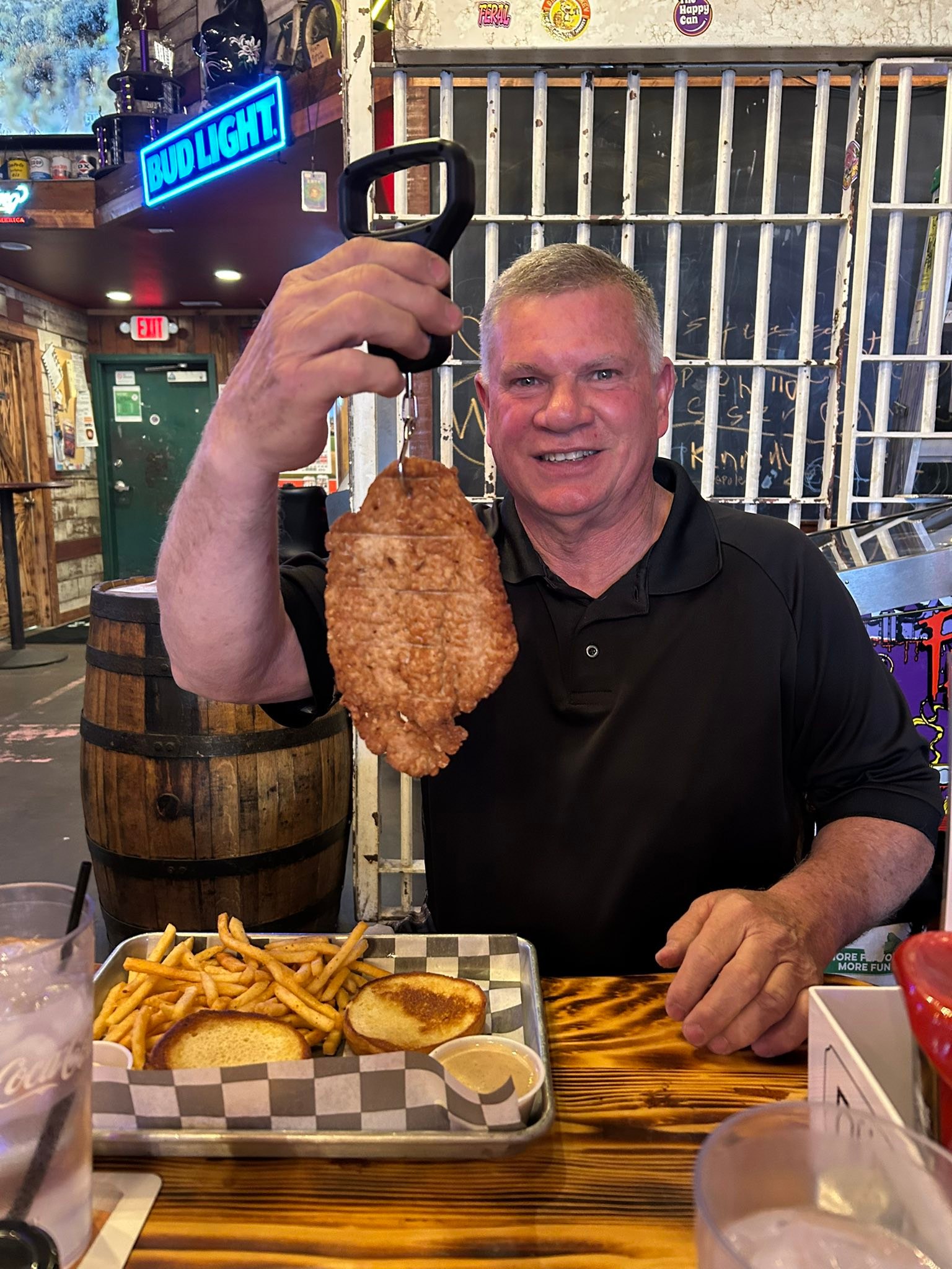 Cajun tenderloin with seasoned beer cheese at a small Iowa restaurant