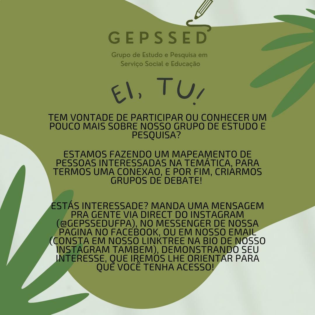 Gepssed - Grupo de Estudo e Pesquisa em Serviço Social e Educação ...