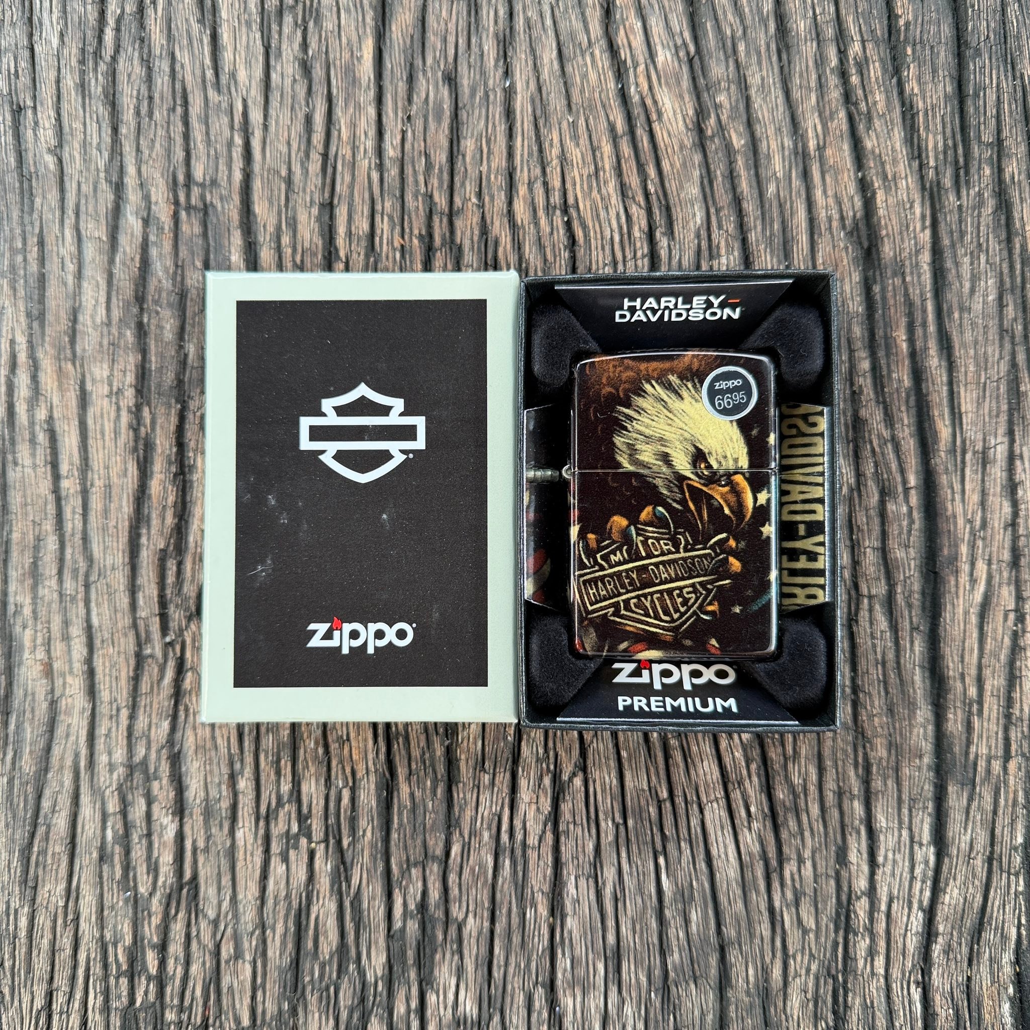 Harley Davidson Zippo Lighter “Vintage” Retired V Wing