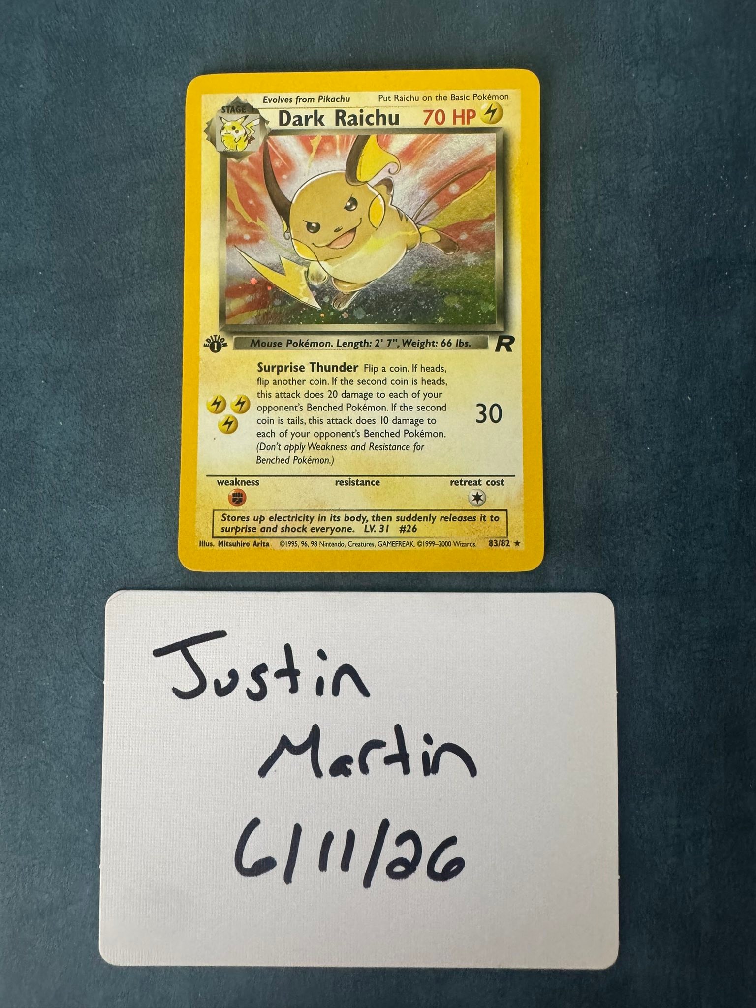 pokemon dark raichu card First Edition BGS 9.5 – Journeys If the second coin is heads Pokémon's first ever secret rare,