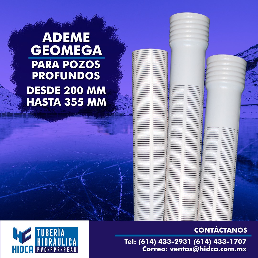 HIDCA SA de CV - El Ademe GEOMEGA de PVC 💦🌊⚙️ Está...
