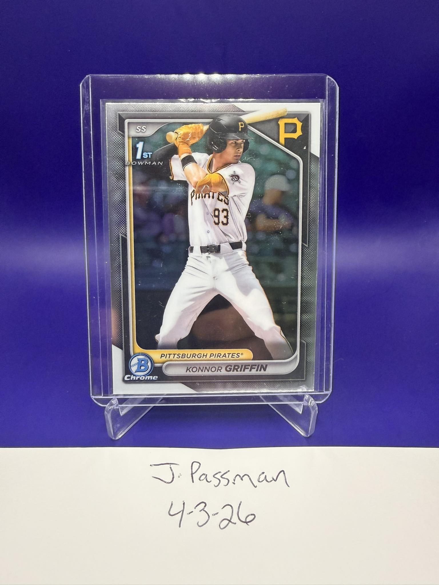 Konnor Griffin Signed 1 st Bowman Chrome Pittsburgh Pirates